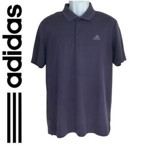 Adidas Golf Polo Shirt Purple Gray Medium